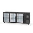 TOPLINE Barkühltisch schwarz / 3 Glastüren, 2025 x 530 mm - Gastro-Bedarf24 GmbH