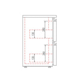 TOPLINE Barkühltisch schwarz / 3 Türen & 2 Schubladen, 2565 x 530 mm - Gastro-Bedarf24 GmbH