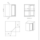 TOPLINE Eckwandhängeschrank 700 / Flügeltür B:700 - Gastro-Bedarf24 GmbH