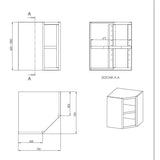 TOPLINE Eckwandhängeschrank 700 / offen B:700 - Gastro-Bedarf24 GmbH