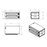 TOPLINE Elektro Pizzaofen 6+6 x 34 cm (breite Version), digitales Thermostat, 1450 x 835 mm - Gastro-Bedarf24 GmbH