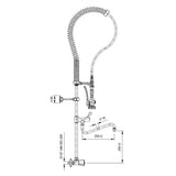 TOPLINE Geschirrwaschbrause mit Schwenkauslauf & 2 Mischventilen Wandmontage - Zweiloch - Gastro-Bedarf24 GmbH