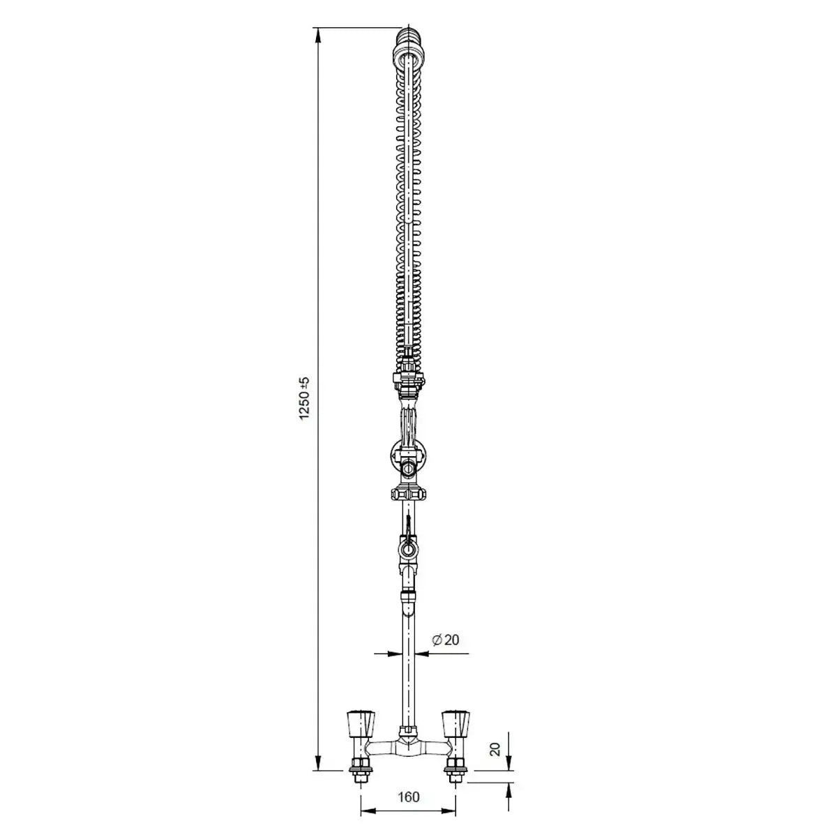 TOPLINE Geschirrwaschbrause mit Schwenkauslauf & 2 Mischventilen - Zweiloch - Gastro-Bedarf24 GmbH