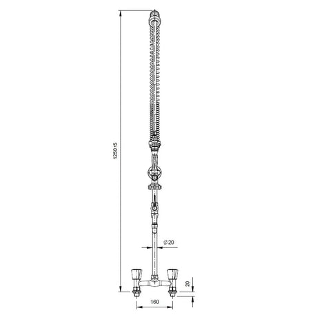 TOPLINE Geschirrwaschbrause mit Schwenkauslauf & 2 Mischventilen - Zweiloch - Gastro-Bedarf24 GmbH