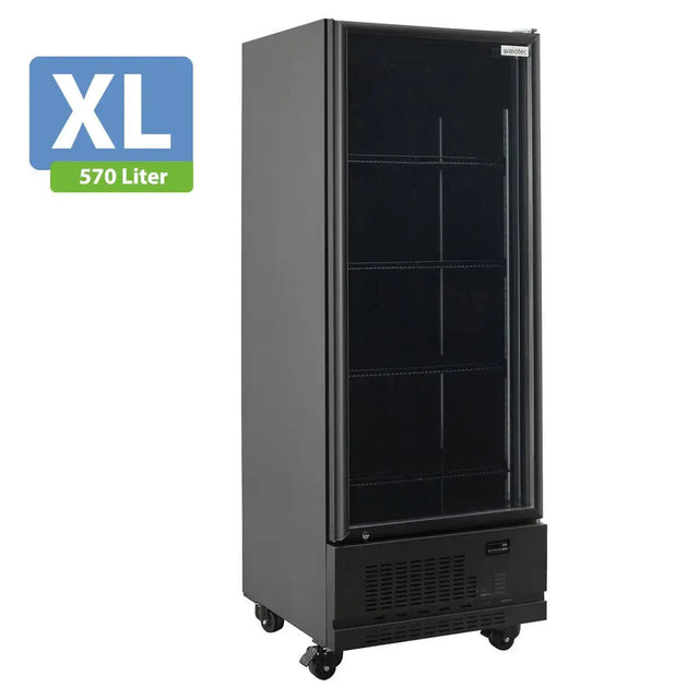 TOPLINE Getränkekühlschrank 1 Tür / 570 Liter XL, "schwarz", 750 x 742 mm - Gastro-Bedarf24 GmbH