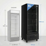 TOPLINE Getränkekühlschrank 1 Tür / 570 Liter XL, "schwarz", 750 x 742 mm