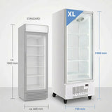 TOPLINE Getränkekühlschrank 1 Tür / 570 Liter XL,"weiß", 750 x 742 mm