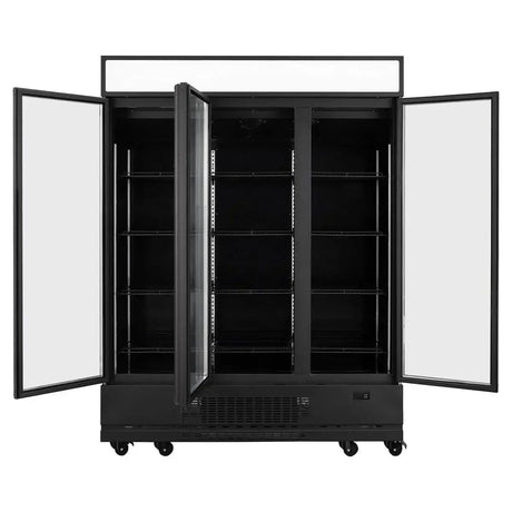 TOPLINE Getränkekühlschrank 1360 Liter mit Leuchtaufsatz "schwarz" - Gastro-Bedarf24 GmbH