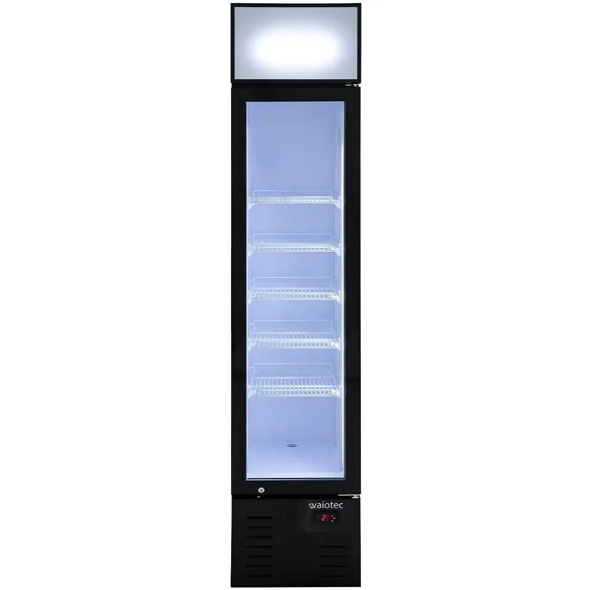 TOPLINE Getränkekühlschrank 155 Liter mit Leuchtaufsatz "schwarz" - Gastro-Bedarf24 GmbH