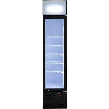 TOPLINE Getränkekühlschrank 155 Liter mit Leuchtaufsatz "schwarz" - Gastro-Bedarf24 GmbH