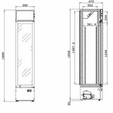 TOPLINE Getränkekühlschrank 155 Liter mit Leuchtaufsatz "schwarz" - Gastro-Bedarf24 GmbH