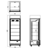 TOPLINE Getränkekühlschrank 570 Liter mit Leuchtaufsatz "schwarz" - Gastro-Bedarf24 GmbH