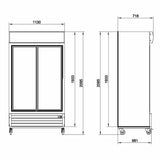 TOPLINE Getränkekühlschrank 864 Liter mit Leuchtaufsatz "schwarz" - Gastro-Bedarf24 GmbH