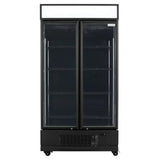 TOPLINE Getränkekühlschrank 870 Liter mit Leuchtaufsatz "schwarz" - Gastro-Bedarf24 GmbH