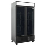 TOPLINE Getränkekühlschrank 870 Liter mit Leuchtaufsatz "schwarz" - Gastro-Bedarf24 GmbH