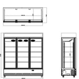 TOPLINE Getränkekühlschrank 1610 Liter mit Leuchtaufsatz "weiß" - Gastro - Bedarf24