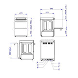 TOPLINE Gläserspülmaschine 40x40 / 230 Volt - Modell: VT-S GW40 DRD - Gastro-Bedarf24 GmbH