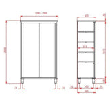 TOPLINE Hochschrank / 2 Schiebetüren , 1200 x 600 mm - Gastro-Bedarf24 GmbH