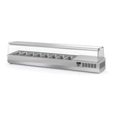 TOPLINE Kühlaufsatz mit Glasabdeckung 8xGN1/4, 1795 x 336 mm - Gastro-Bedarf24 GmbH