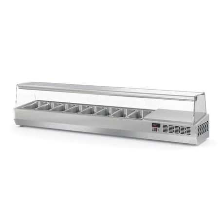 TOPLINE Kühlaufsatz mit Glasabdeckung 8xGN1/4, 1795 x 336 mm - Gastro-Bedarf24 GmbH