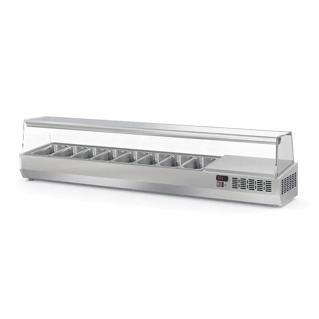 TOPLINE Kühlaufsatz mit Glasabdeckung 8xGN1/4, 1795 x 336 mm - Gastro-Bedarf24 GmbH