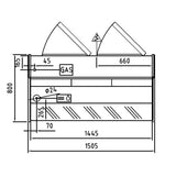 TOPLINE Kühltheke 150 - gerades Frontglas "weiß"