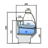 TOPLINE Kühltheke 250 - gebogenes Frontglas "grau"