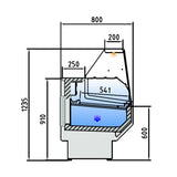 TOPLINE Kühltheke 250 - gerades Frontglas "weiß"