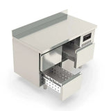TOPLINE Kühltisch / 2-fach GN1/1 mit 4 Schubladen & Aufkantung, 1345 x 700 mm - Gastro-Bedarf24 GmbH