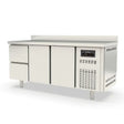 TOPLINE Kühltisch / 3-fach GN1/1 mit 2 Schubladen / 2 Türen & Aufkantung, 1795 x 700 mm - Gastro-Bedarf24 GmbH