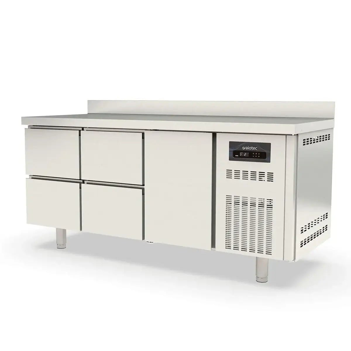 TOPLINE Kühltisch / 3-fach GN1/1 mit 4 Schubladen / 1 Tür & Aufkantung, 1795 x 700 mm - Gastro-Bedarf24 GmbH