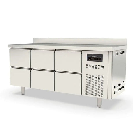 TOPLINE Kühltisch / 3-fach GN1/1 mit 6 Schubladen & Aufkantung, 1795 x 700 mm - Gastro-Bedarf24 GmbH