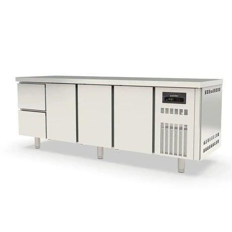 TOPLINE Kühltisch / 4-fach GN1/1 mit 2 Schubladen / 3 Türen, 2245 x 700 mm - Gastro-Bedarf24 GmbH