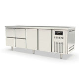 TOPLINE Kühltisch / 4-fach GN1/1 mit 4 Schubladen / 2 Türen, 2245 x 700 mm - Gastro-Bedarf24 GmbH