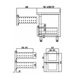 TOPLINE Kühltisch / 4-fach GN1/1 mit 6 Schubladen / 1 Tür, 2245 x 700 mm - Gastro-Bedarf24 GmbH