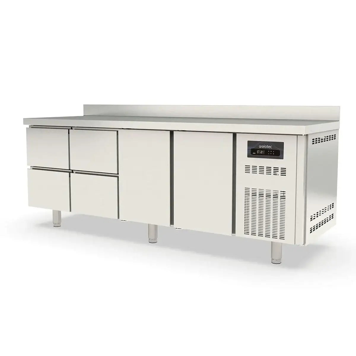 TOPLINE refrigerated table / 4x GN1/1 with 4 drawers / 2 doors & upstand, 2245 x 700 mm