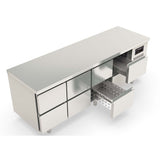 TOPLINE Kühltisch 700 / 4-fach GN1/1 mit 8 Schubladen