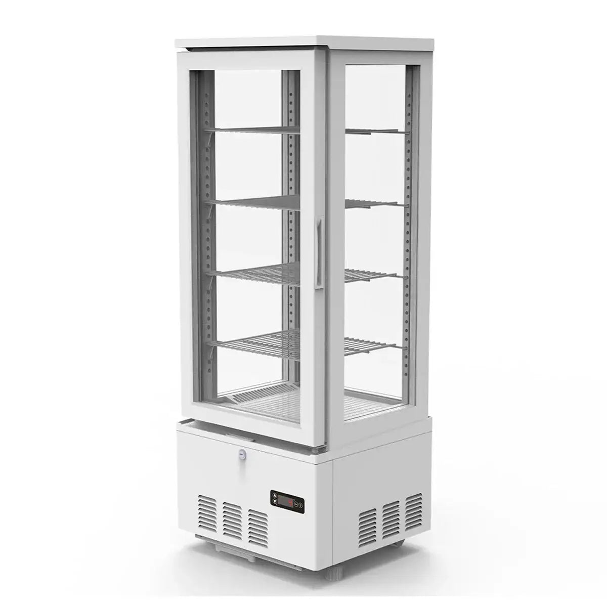 Professioneller Kühlschrank mit Glastür für Gastronomie, Edelstahlregale, digitale Steuerung