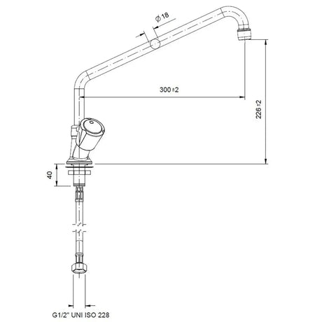 TOPLINE Mischbatterie mit Schwenkhahn & 2 Mischventilen - Einloch - Gastro-Bedarf24 GmbH