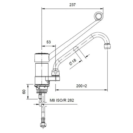 TOPLINE Mischbatterie mit Schwenkhahn & Einhebelmischer - Einloch - Gastro-Bedarf24 GmbH