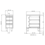 TOPLINE Schubladenschrank 600 / 3 Schubladen B:400 - Gastro-Bedarf24 GmbH