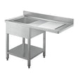 TOPLINE Spülcenter / 1 Becken links , 1200 x 700 mm - Gastro-Bedarf24 GmbH