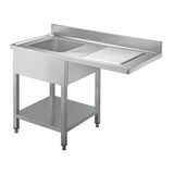 TOPLINE Spülcenter / 1 Becken links , 1400 x 700 mm - Gastro-Bedarf24 GmbH