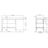 TOPLINE Spülcenter / 2 Becken links , 2000 x 700 mm