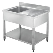 TOPLINE Spültisch / 1 Becken links + Abtropffläche , 1200 x 700 mm - Gastro-Bedarf24 GmbH