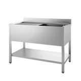 TOPLINE Spültisch / 1 Becken rechts + Abtropffläche , 1200 x 700 mm - Gastro-Bedarf24 GmbH