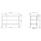 TOPLINE Spültisch / 2 Becken rechts + Abtropffläche , 1800 x 700 mm - Gastro-Bedarf24 GmbH