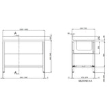 TOPLINE evye tezgâhı 600 / solda 1 hazne + damlalık, G:1200
