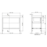 TOPLINE Spültisch 600 / 2 Becken B:1200 - Gastro-Bedarf24 GmbH