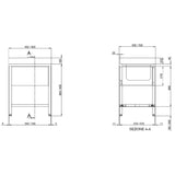 TOPLINE evye / 1 hazneli, 600 x 700 mm